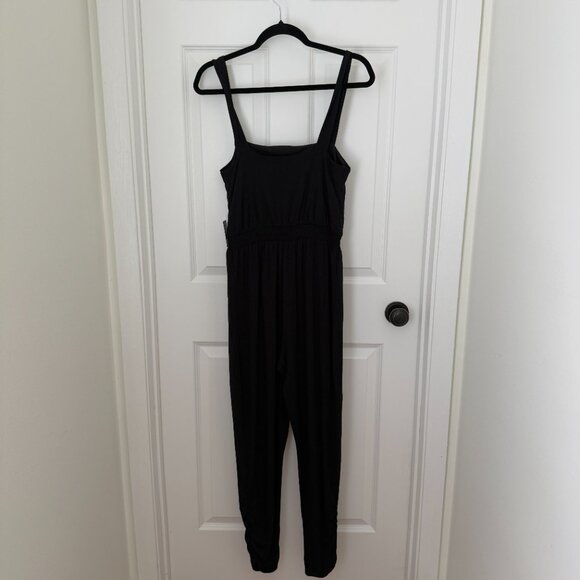 Women Express Square Neck Wide Strap Jumpsuit in Black Size Small - Picture 3 of 11